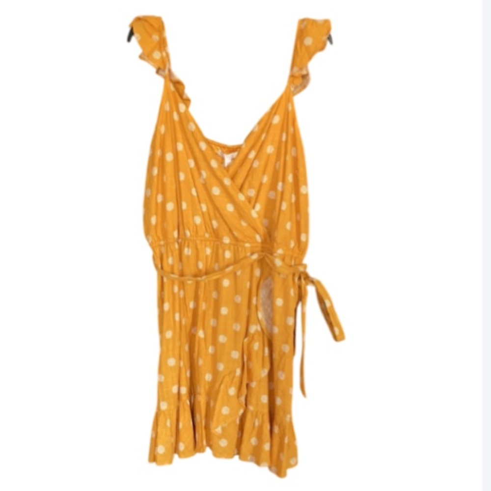 LC Lauren Conrad dress print faux wrap ruffle detail elastic waist XXL